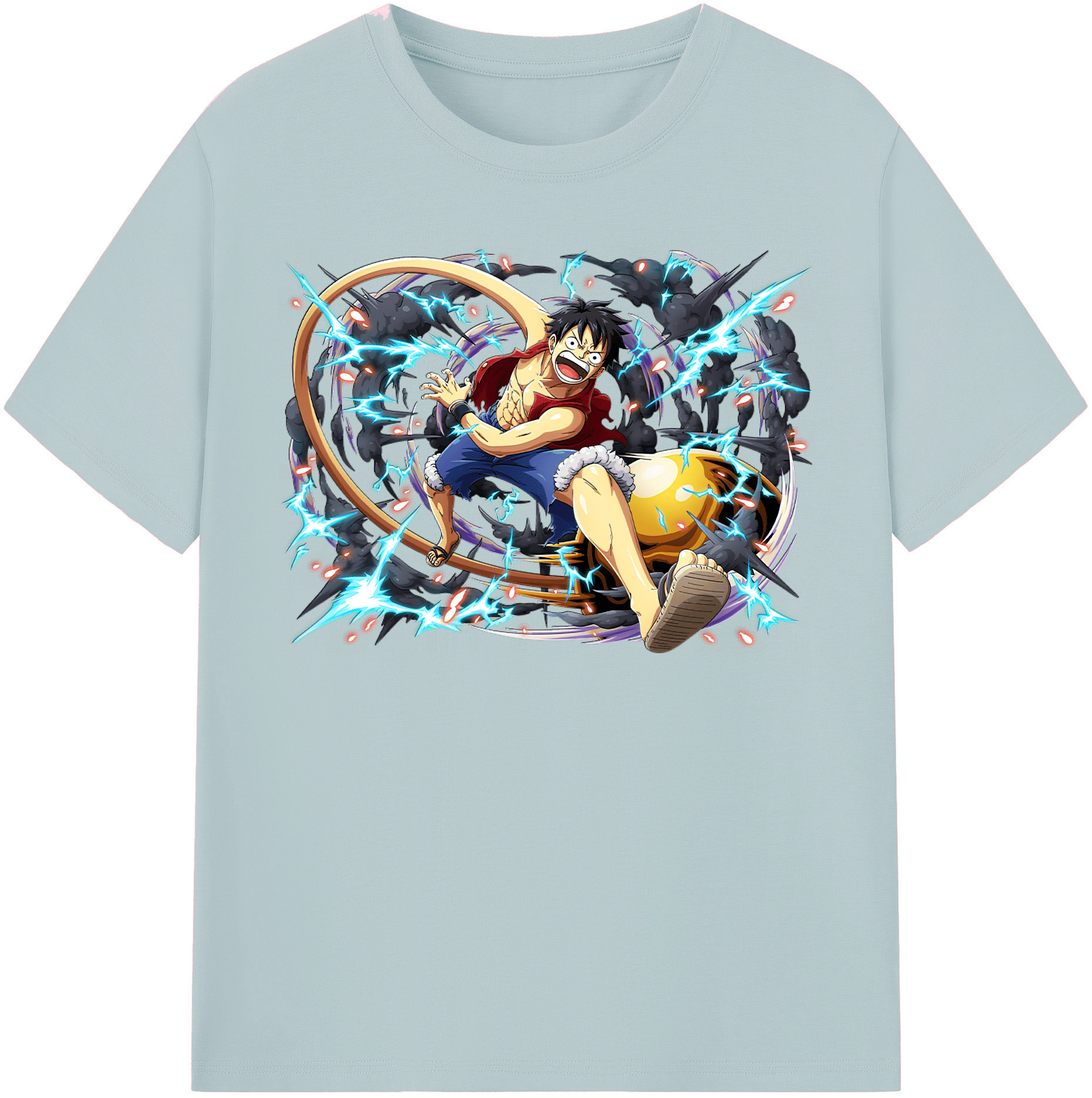 ワンピース モンキー・D・ルフィ ONE PIECE Monkey D. Luffy 綿100％半袖Tシャツ（フロントプリント）